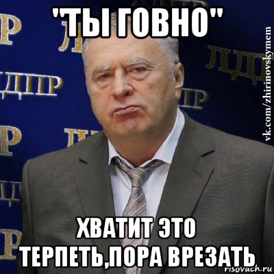 "ты говно" хватит это терпеть,пора врезать, Мем Хватит это терпеть (Жириновский)