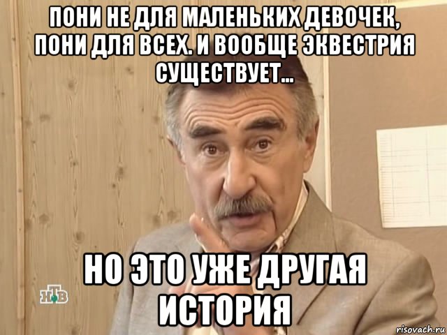 пони не для маленьких девочек, пони для всех. и вообще эквестрия существует… но это уже другая история, Мем Каневский (Но это уже совсем другая история)