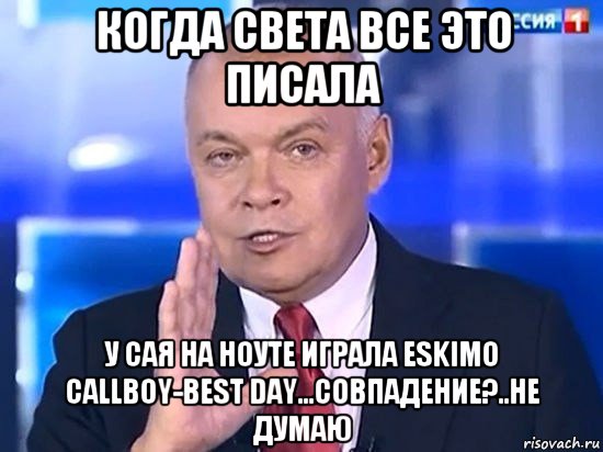 когда света все это писала у сая на ноуте играла eskimo callboy-best day...совпадение?..не думаю, Мем Киселёв 2014