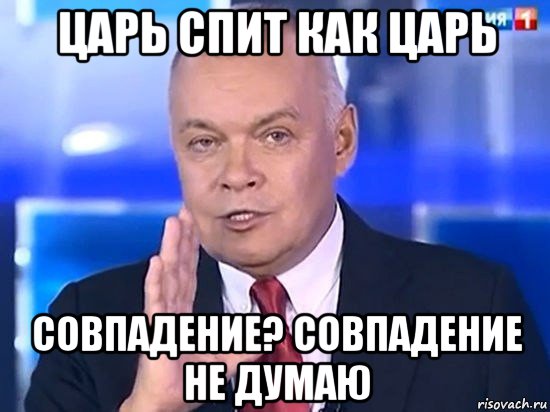 царь спит как царь совпадение? совпадение не думаю, Мем Киселёв 2014