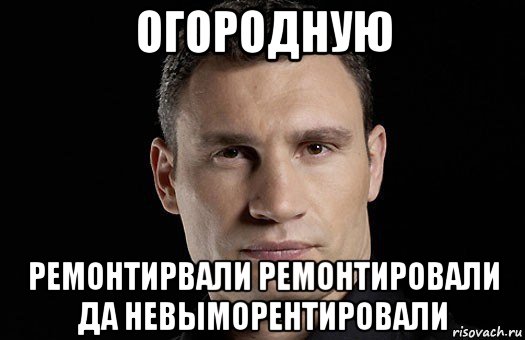 огородную ремонтирвали ремонтировали да невыморентировали, Мем Кличко