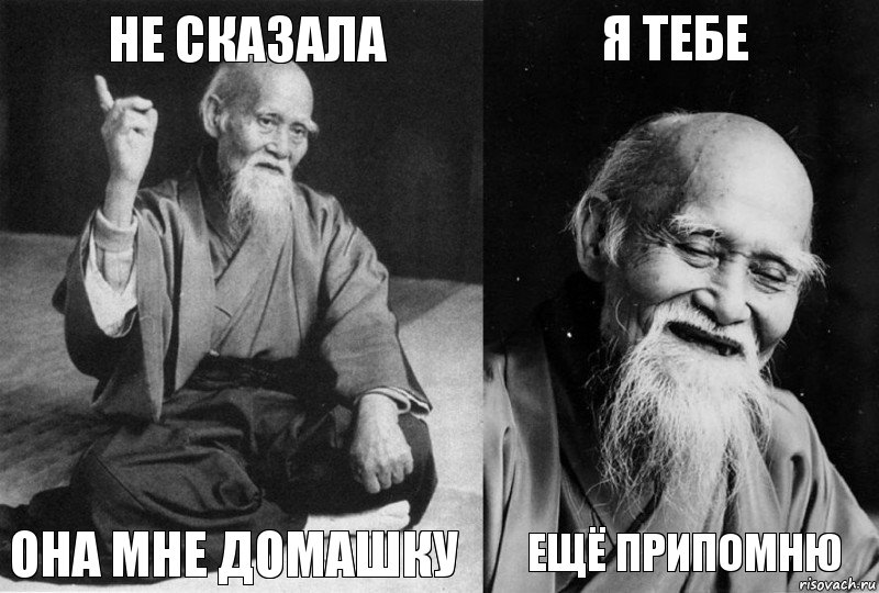 не сказала она мне домашку я тебе ещё припомню, Комикс Мудрец-монах (4 зоны)