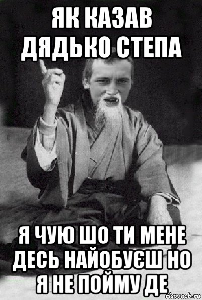 як казав дядько степа я чую шо ти мене десь найобуєш но я не пойму де, Мем Мудрий паца