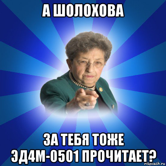 а шолохова за тебя тоже эд4м-0501 прочитает?, Мем Наталья Ивановна