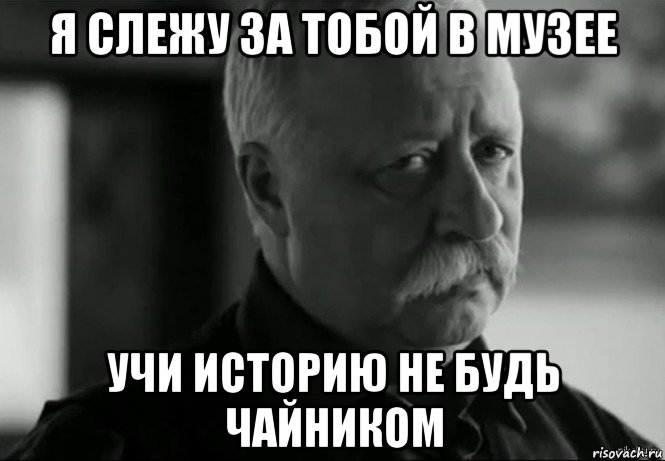 я слежу за тобой в музее учи историю не будь чайником, Мем Не расстраивай Леонида Аркадьевича