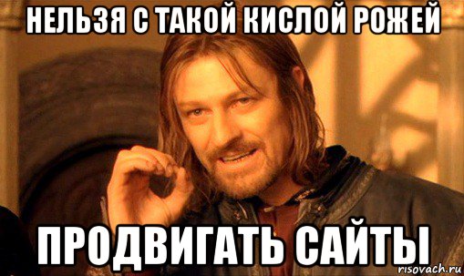 нельзя с такой кислой рожей продвигать сайты, Мем Нельзя просто так взять и (Боромир мем)