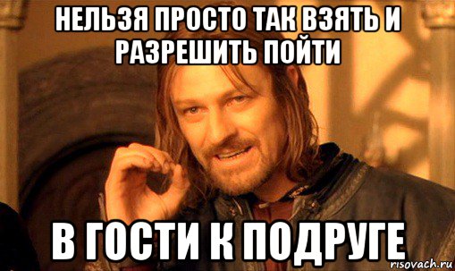 нельзя просто так взять и разрешить пойти в гости к подруге, Мем Нельзя просто так взять и (Боромир мем)