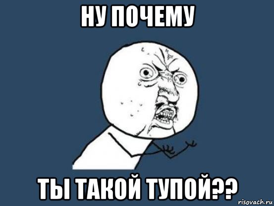 ну почему ты такой тупой??, Мем Ну почему