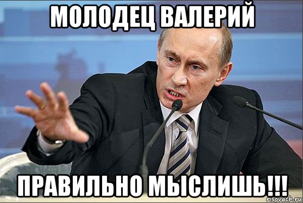 молодец валерий правильно мыслишь!!!, Мем Путин