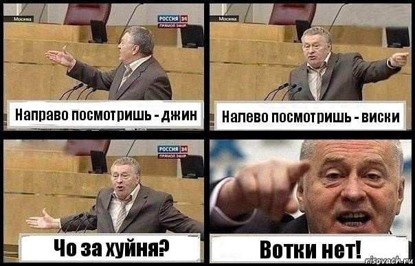 Направо посмотришь - джин Налево посмотришь - виски Чо за хуйня? Вотки нет!, Комикс с Жириновским