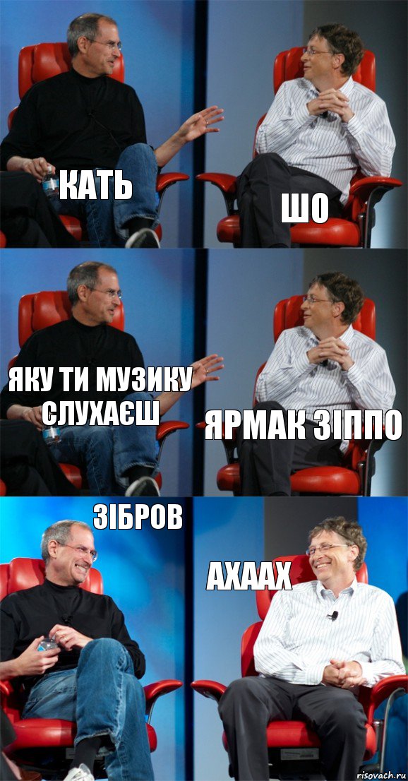 кать шо яку ти музику слухаєш Ярмак Зіппо Зібров ахаах, Комикс Стив Джобс и Билл Гейтс (6 зон)