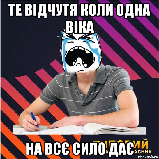 те відчутя коли одна віка на всє сило дає, Мем Типовий одинадцятикласник