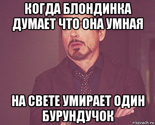 когда блондинка думает что она умная на свете умирает один бурундучок, Мем твое выражение лица