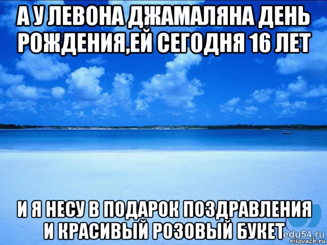 а у левона джамаляна день рождения,ей сегодня 16 лет и я несу в подарок поздравления и красивый розовый букет, Мем у каждой Ксюши должен быть свой 