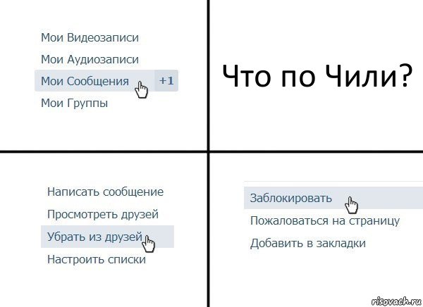 Что по Чили?, Комикс  Удалить из друзей