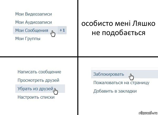 особисто мені Ляшко не подобається, Комикс  Удалить из друзей