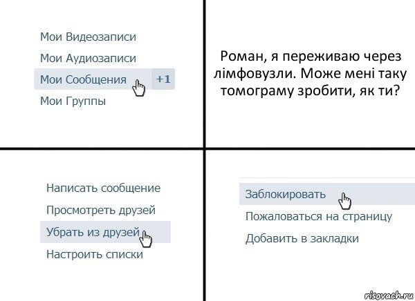 Роман, я переживаю через лімфовузли. Може мені таку томограму зробити, як ти?, Комикс  Удалить из друзей