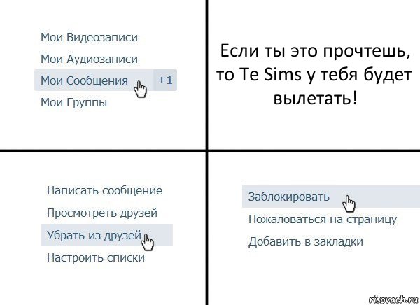 Если ты это прочтешь, то Te Sims у тебя будет вылетать!, Комикс  Удалить из друзей