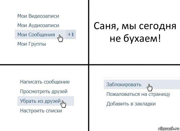 Саня, мы сегодня не бухаем!, Комикс  Удалить из друзей