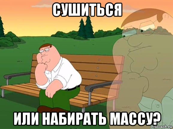 сушиться или набирать массу?, Мем Задумчивый Гриффин