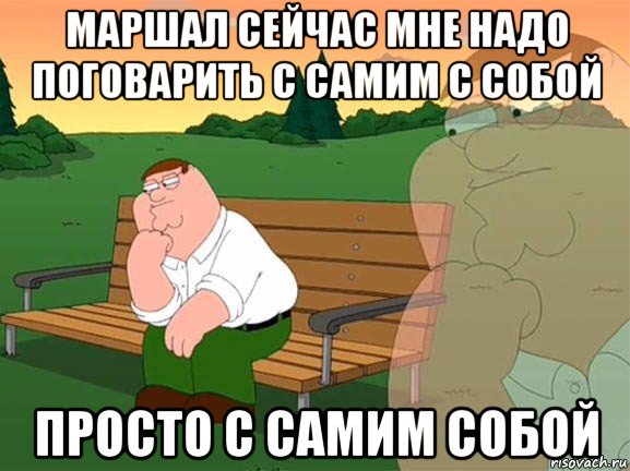 маршал сейчас мне надо поговарить с самим с собой просто с самим собой, Мем Задумчивый Гриффин