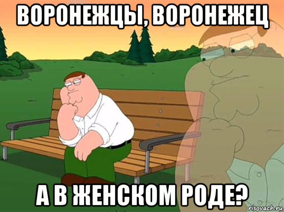 воронежцы, воронежец а в женском роде?, Мем Задумчивый Гриффин