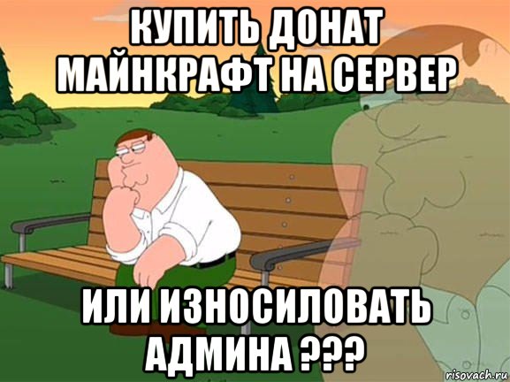 купить донат майнкрафт на сервер или износиловать админа ???, Мем Задумчивый Гриффин