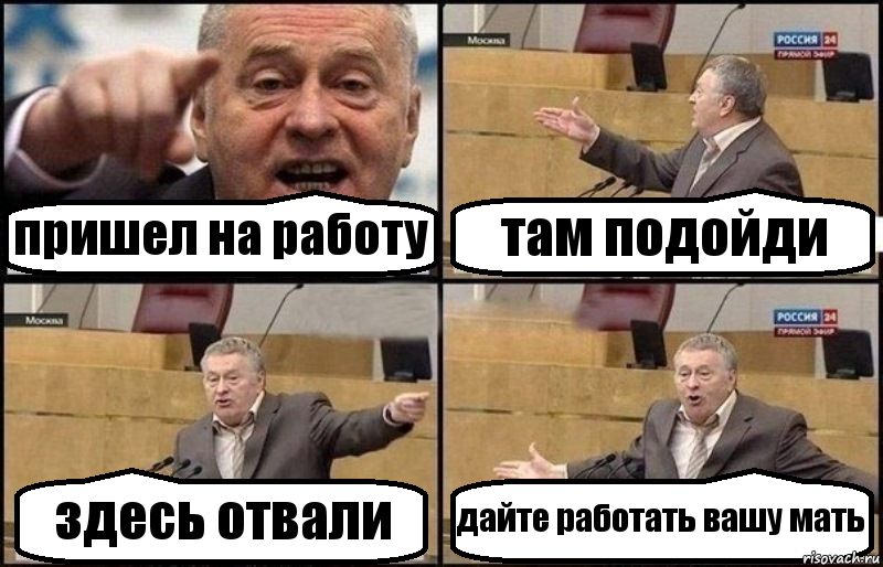 пришел на работу там подойди здесь отвали дайте работать вашу мать, Комикс Жириновский