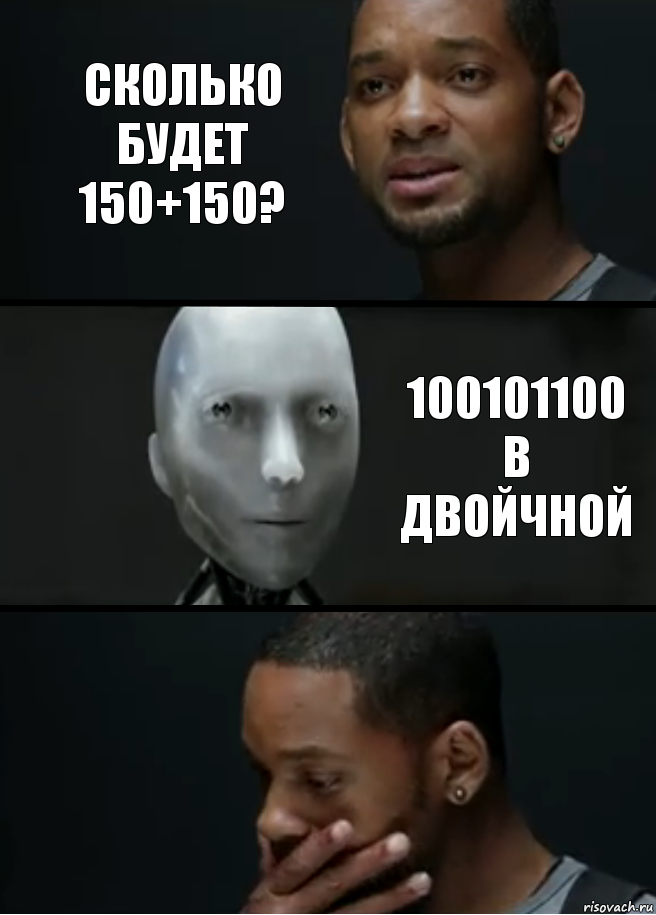 сколько будет 150+150? 100101100 в двойчной