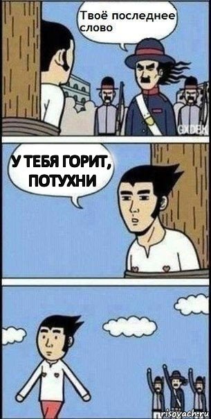 у ТЕБЯ ГОРИТ, ПОТУХНИ