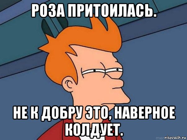 роза притоилась. не к добру это, наверное колдует., Мем  Фрай (мне кажется или)