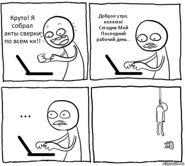 Круто! Я собрал акты сверки по всем кк!! Доброе утро, коллеги!
Сегодня Мой Последний рабочий день... ... , Комикс интернет убивает