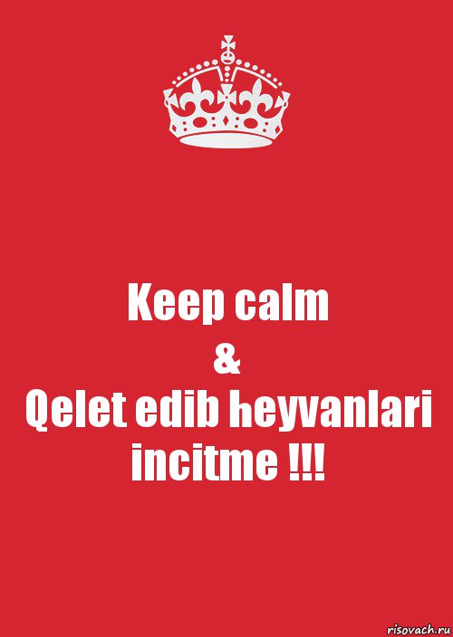 Keep calm
&
Qelet edib heyvanlari incitme !!!, Комикс Keep Calm 3