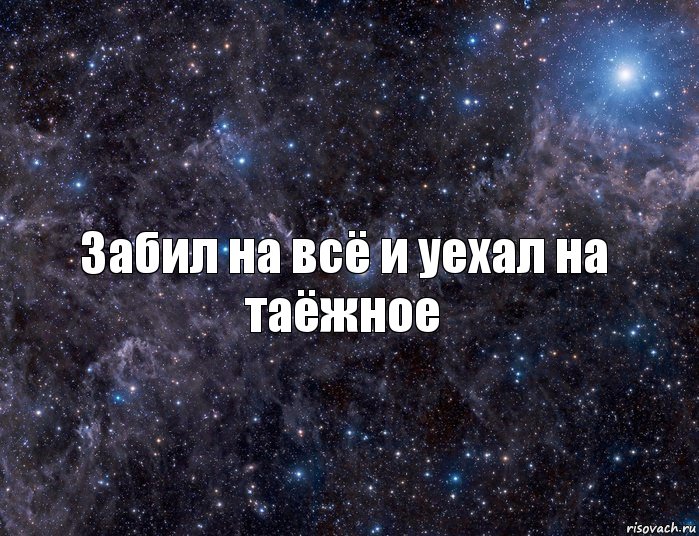 Забил на всё и уехал на таёжное, Комикс  космос