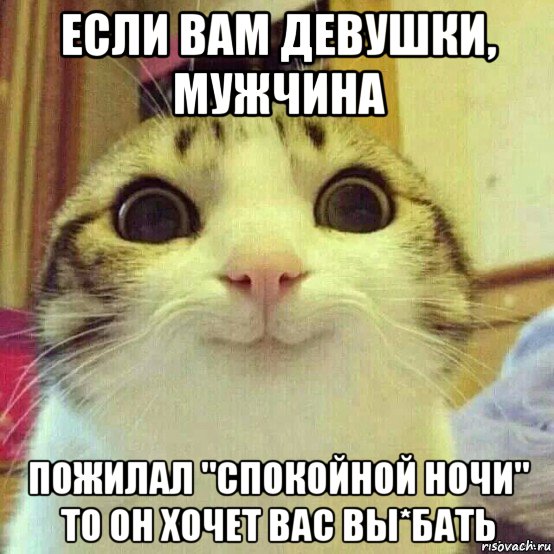 если вам девушки, мужчина пожилал "спокойной ночи" то он хочет вас вы*бать