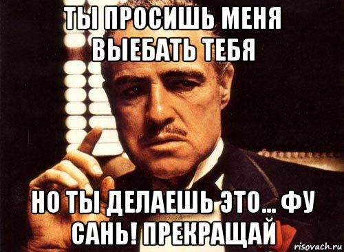 ты просишь меня выебать тебя но ты делаешь это... фу сань! прекращай, Мем крестный отец