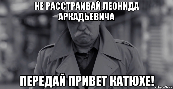 не расстраивай леонида аркадьевича передай привет катюхе!, Мем Леонид Аркадьевич