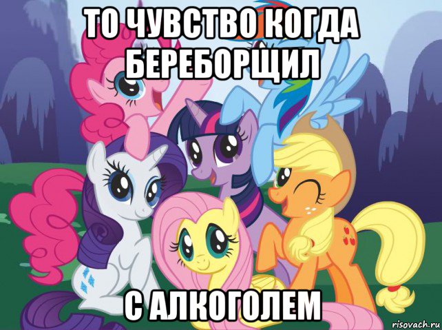 то чувство когда береборщил с алкоголем, Мем My little pony