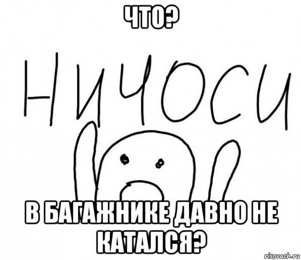 что? в багажнике давно не катался?, Мем  Ничоси