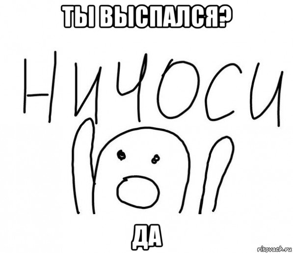 ты выспался? да, Мем  Ничоси