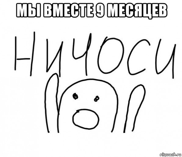 мы вместе 9 месяцев , Мем  Ничоси