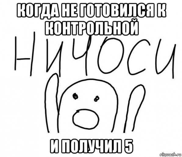 когда не готовился к контрольной и получил 5, Мем  Ничоси