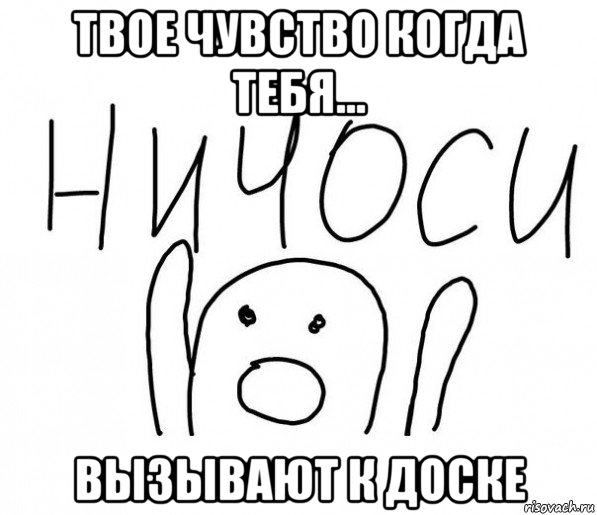 твое чувство когда тебя... вызывают к доске, Мем  Ничоси