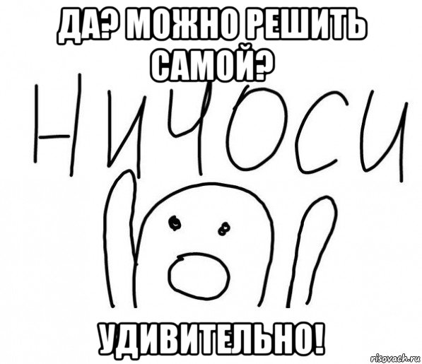 да? можно решить самой? удивительно!, Мем  Ничоси