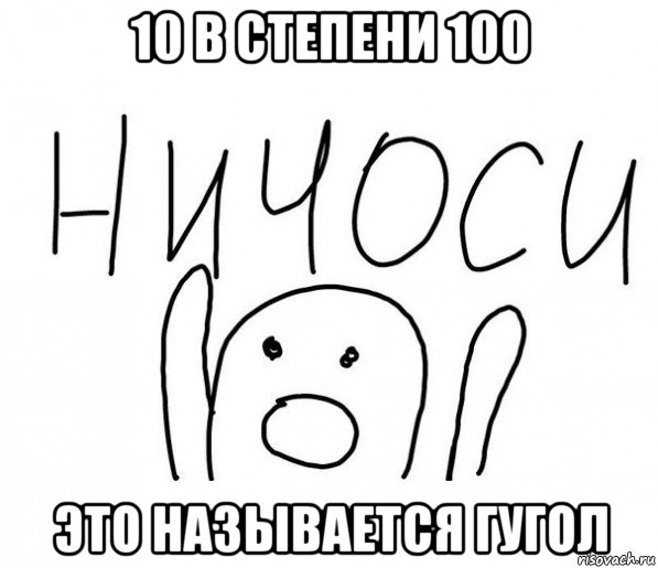 10 в степени 100 это называется гугол, Мем  Ничоси