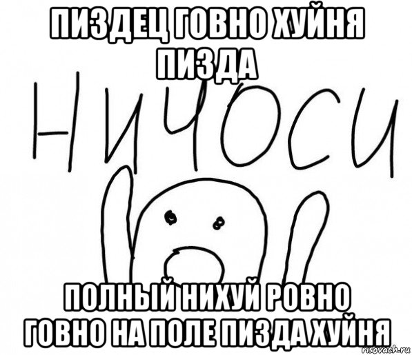 пиздец говно хуйня пизда полный нихуй ровно говно на поле пизда хуйня, Мем  Ничоси