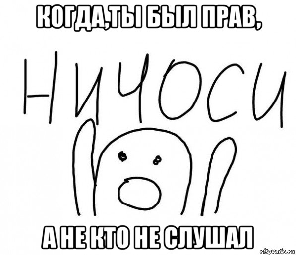 когда,ты был прав, а не кто не слушал, Мем  Ничоси