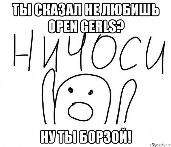 ты сказал не любишь open gerls? ну ты борзой!, Мем  Ничоси