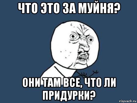 что это за муйня? они там все, что ли придурки?, Мем Ну почему