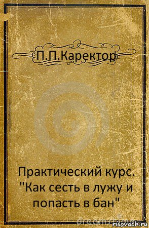 П.П.Каректор Практический курс.
"Как сесть в лужу и попасть в бан", Комикс обложка книги